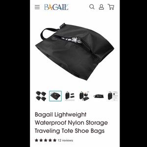 TWO Bagail Nylon Storage Traveling Tote Shoe Bags